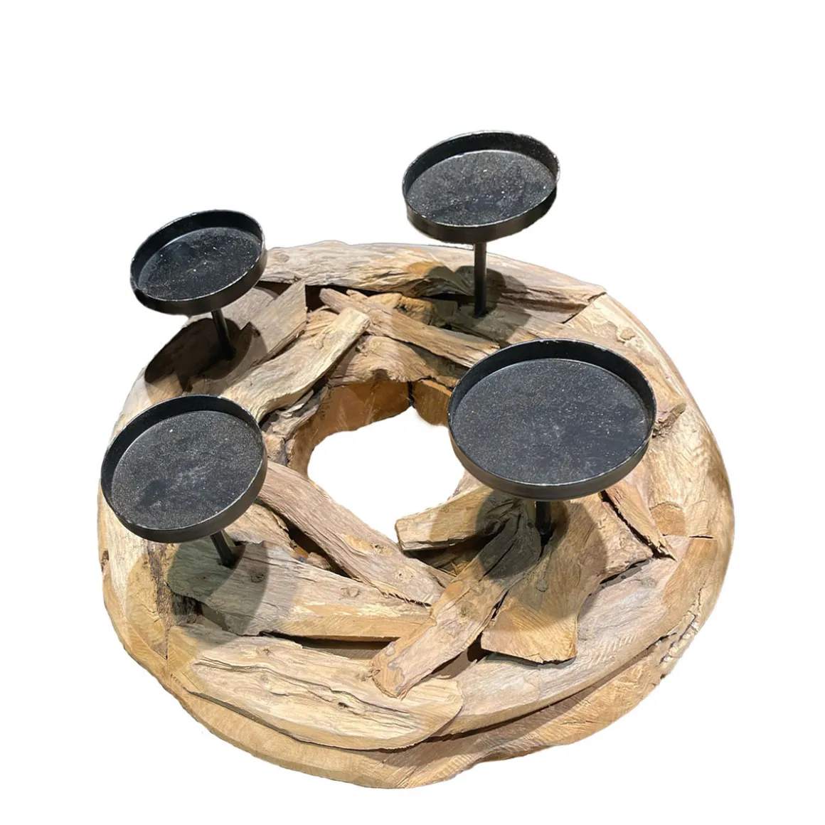 Adventskranz Naturholz, Treibholz Teak, Ø38cm, DIJK Natural Collections