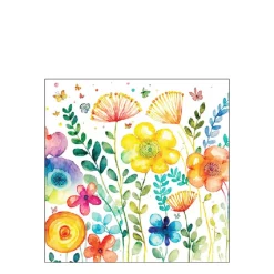 Ambiente Papierservietten bunte Frühlingsblumen, 25x25cm