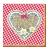 Ambiente Papierservietten Landhaus Vichy rot, Herz Heimat, 33x33cm