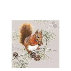 Ambiente Papierservietten Eichhörnchen im Winter, 25x25cm
