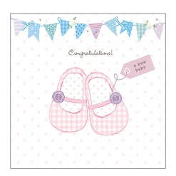 Ambiente Papierservietten Geburt, Babyschuhe rosa, 33x33cm