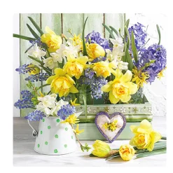 Ambiente Papierservietten, Frühlingsblumenmix, 33x33cm