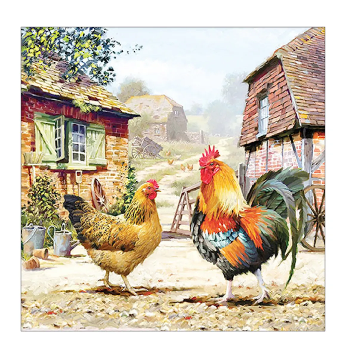 Ambiente Papierservietten Hühnerfarm, 33x33cm
