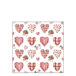 Ambiente Papierservietten Herzen rot, Lovely hearts, 25x25cm