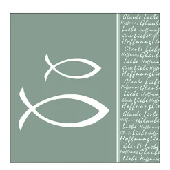Ambiente Papierservietten Kommunion, Glaube, Liebe, Hoffnung grün, 33x33cm