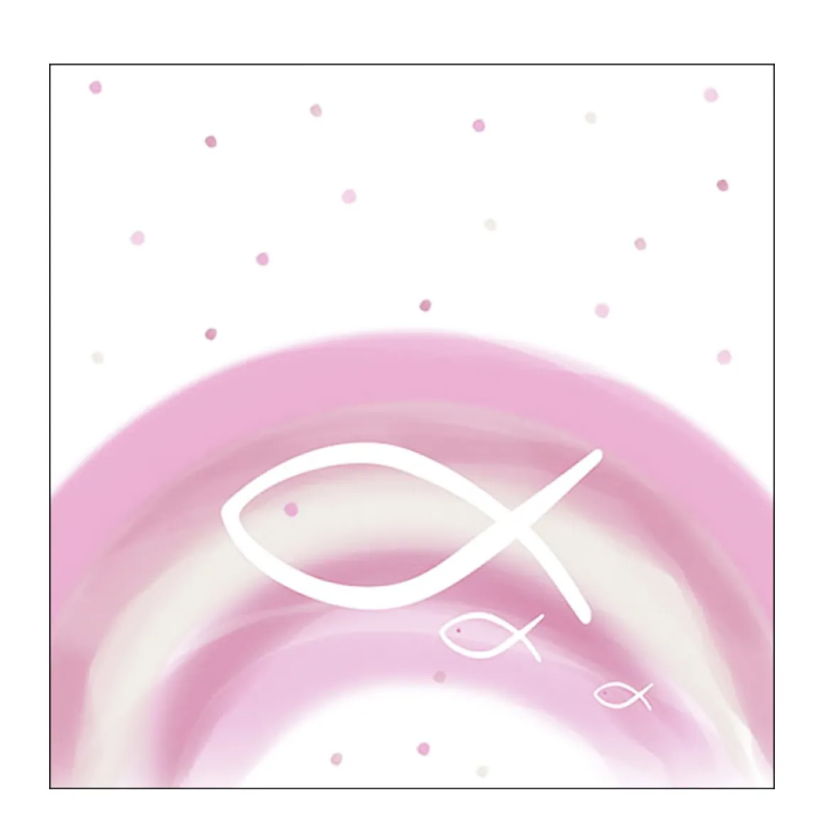 Ambiente Papierservietten Kommunion, Regenbogen und Fische rosa, 33x33cm