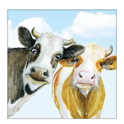 Ambiente Papierservietten neugierige Kühe Alma und Bella, 33x33cm