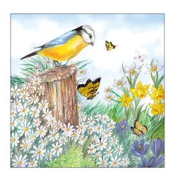 Ambiente Papierservietten, Vogel auf Baumstamm, 33x33cm