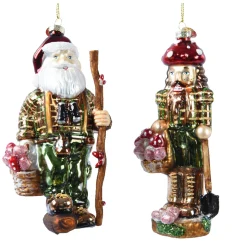 Baumschmuck Weihnachtsfigur Nußknacker mit Pilze, 15cm, Kaemingk