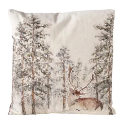 Baumwollkissen Hirsch Fria, Hirsch im Wald, 45x45cm, Boltze Home Collections