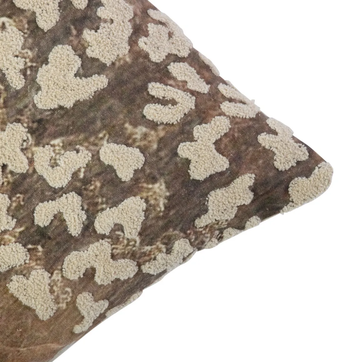 Baumwoll Kissen Hirsch, Hirsch im Gras bestickt, 45x45cm, Mars & More