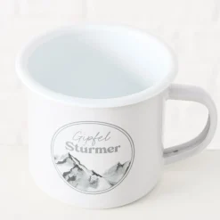 Becher Gipfel - Gipfelstürmer, Emaillbecher mit Henkel, 12x9cm, Boltze Home Collections