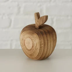 Deko Apfel Harvest Natur, Apfel aus Naturholz, 8cm, Boltze Home Collections