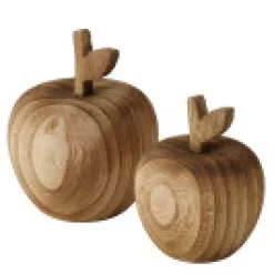 Deko Apfel Harvest Natur, Apfel aus Naturholz, 8cm, Boltze Home Collections