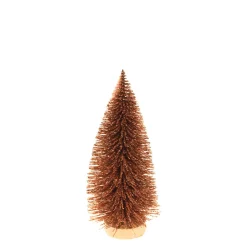 Deko Baum Kupfer, Tannenbaum rostbraun mit Glimmer, Pfeiffenputzer, 20cm