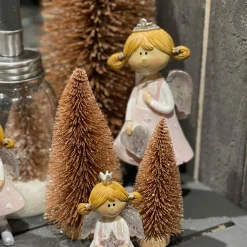 Deko Baum Kupfer, Tannenbaum rostbraun mit Glimmer, Pfeiffenputzer, 20cm