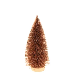 Deko Baum Kupfer, Tannenbaum rostbraun mit Glimmer, Pfeiffenputzer, 35cm
