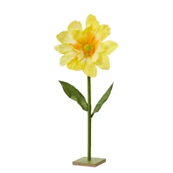 Deko Blume auf Ständer, Papierblume gelb, 80cm