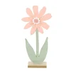 Deko Blume, Filzblume lachs auf Holzsockel, 33cm