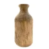 Deko Blumenvase Flasche Naturholz, Holzflasche, Kerzenständer oder Blumenvase aus Naturholz, 25cm