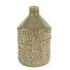 Deko Blumenvase Noppen,Keramikvase olive genoppt, 18cm