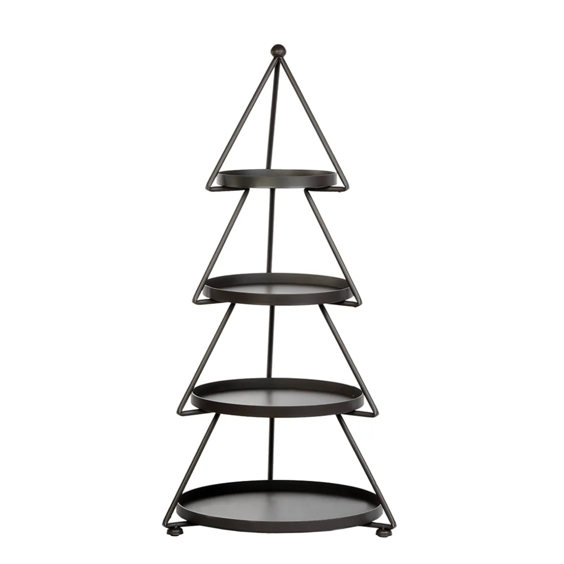 Deko Etagere Tannenbaum, hoher Metallbaum 4-stufig mit 4 runden Schalen, 90cm, WMG Grünberger