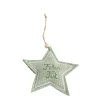 Deko Filzanhänger Stern, Frohes Fest, grün