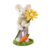 Deko Filzhase mit Blume, Osterhase aus Wolle mit Blume und Karotte, 16cm