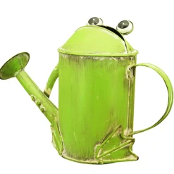 Deko Gießkanne Frosch, Metallkanne in Froschform hellgrün, 32x21cm, Metall