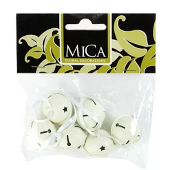Deko Glöckchen, Metallglöckchen, Schellen mit Klang, creme, Ø2,3cm, 6St/Pckg