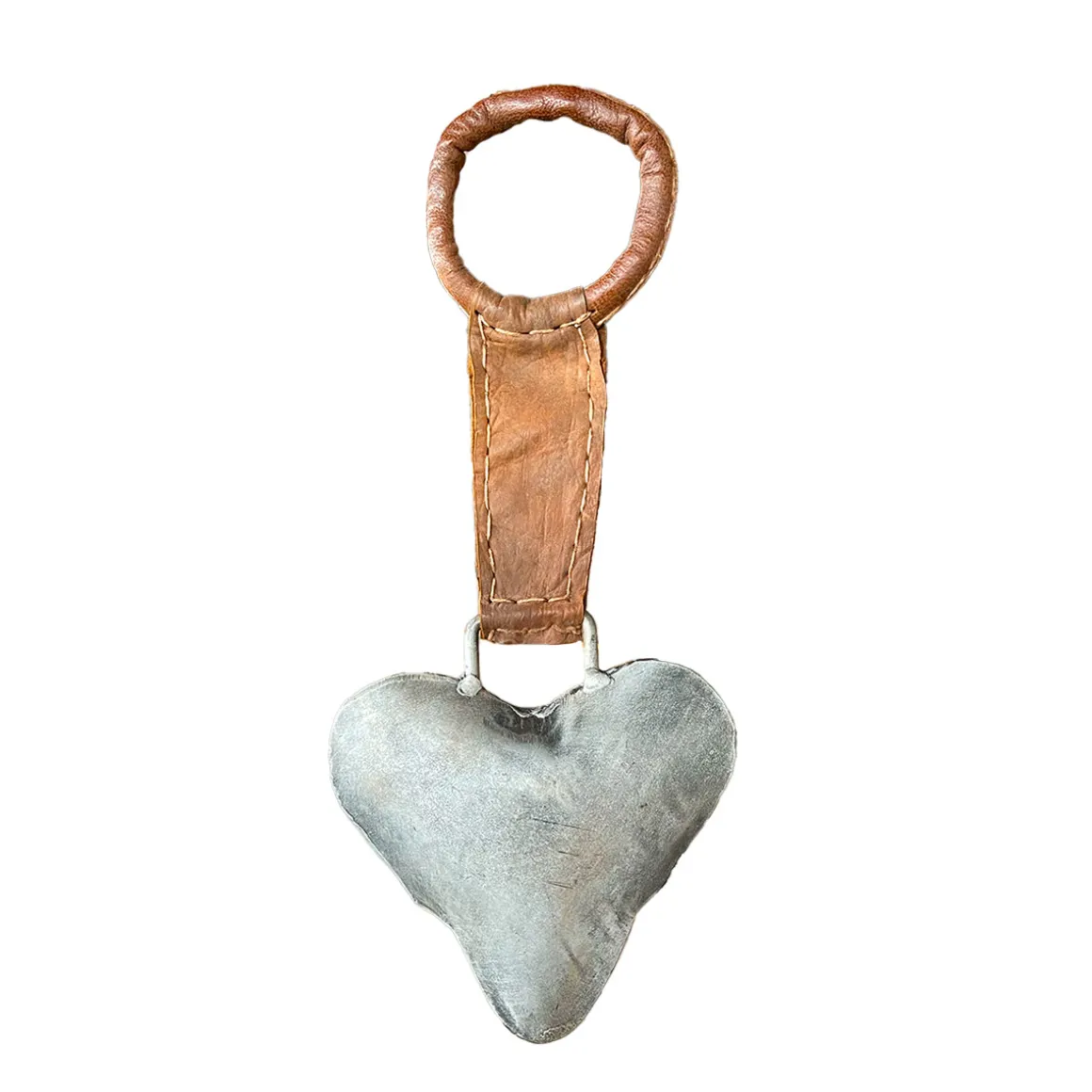 Deko Glocke Herz mit Klang, Metallglocke in Herzform und Lederband mit großer Schlaufe