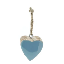 Deko Herz blau, Holzherz mit Lacküberzug blau, 5cm, Hänger