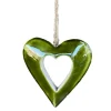 Deko Herz grün, Holzherz mit Lacküberzug grün glänzend, 11x12cm, Hänger