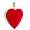 Deko Herz, Holzherz mit rotem Lacküberzug, emailiert, 8x7cm, Hänger