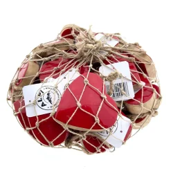 Deko Herz, Holzherz mit rotem Lacküberzug, emailiert, 8x7cm, Hänger