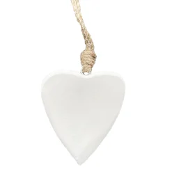 Deko Herz Lack, Holzherz  mit weißem Lacküberzug, 8x8cm, Hänger