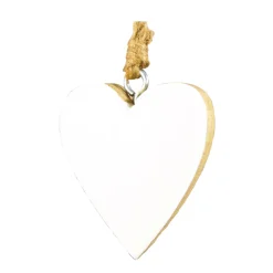 Deko Herz Lack, Holzherz  mit weißem Lacküberzug, 8x8cm, Hänger