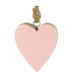 Deko Herz Lack, Holzherz mit rosa Lacküberzug, 8x8cm, Hänger