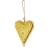 Deko Herz Landhaus, Holzherz hellgrün mit Edelweiß, Emailleoptik, 11x14cm, Hänger