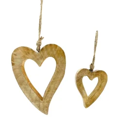 Deko Herz natur, Holzherz offen, 12x10cm, Hänger