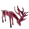 Deko Hirsch rot, Metallhirsch rot-schwarz, 28x23cm