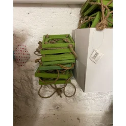 Deko Hänge-Ampel, grün, mit 3 Zinktöpfe, 108cm