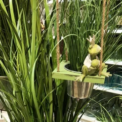 Deko Hänge-Ampel, grün, mit 3 Zinktöpfe, 108cm