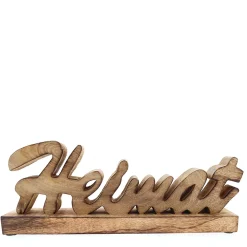 Deko Holzaufsteller mit Schriftzug Heimat, Heimat auf Holzsockel, 35x12cm, Mangoholz