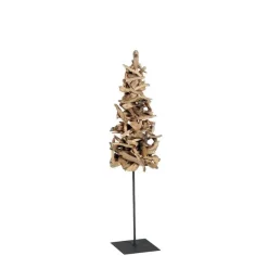 Deko Holzbaum Driftholz, Weihnachtsbaum Naturholz auf Metallständer, 85cm, WMG Grünberger