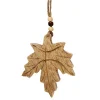 Deko Holzhänger Ahornblatt, Mangoholz natur, 9x12 cm