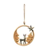 Deko Holzhänger mit Hirsch und Stern, 12cm