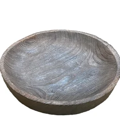 Deko Holzschale rund, sehr leichte Schale, dunkles braun, Ø30cm