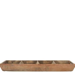 Deko Holzschale used look, Holzkiste recycelt mit 4 Fächer, 75x18cm, DIJK Natural Collections