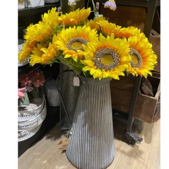 Deko Kanne Shabby Chic mit Henkel, Blumenvase grau-weiß used look, 50cm, DIJK Natural Collections